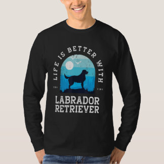 Leven Beter Labrador Retriever Vintage Blauwe Hond T-shirt