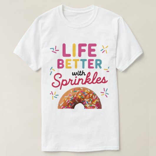 Leven beter met sprinkle donut t-shirt (Design voorkant)