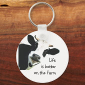 Leven beter op Boerderij Koe Dierenveer Fun Sleutelhanger (Voorkant)