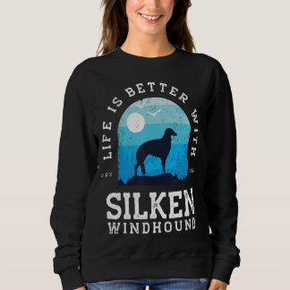 Leven Beter Zijdeachtige Windhound Vintage Blauwe Trui