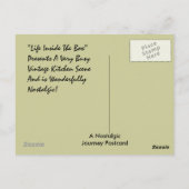 "LEVEN BINNEN DE DOOS" Briefkaart  keuken (Achterkant)