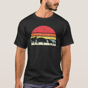 Leven Boerenbedrijf Boerderij Dieren Retro Koe Var T-shirt