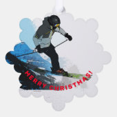 Leven. - Downhill Skier Ornament Kaart (Achterkant)
