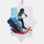 Leven. - Downhill Skier Ornament Kaart (Links)