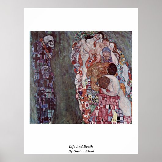 Leven en dood door Gustav Klimt Poster (Voorkant)