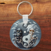 Leven en Dood, Halloween YinYang Skelet Sleutelhanger (Achterkant)