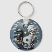 Leven en Dood, Halloween YinYang Skelet Sleutelhanger (Achterkant)