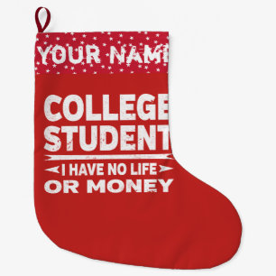 Leven en geld van de Funny College-student Grote Kerstsok