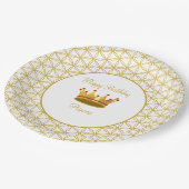 Leven- en kroongeboorte papieren bordje (Gekanteld)