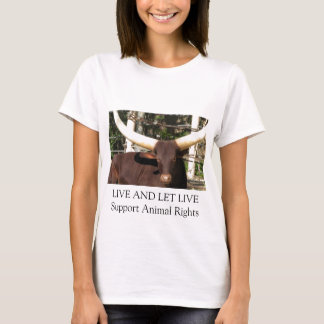 LEVEN EN LATEN LEVENDE DIERENRECHTEN ONDERSTEUNEN T-SHIRT