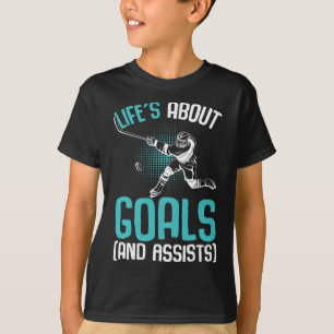 Leven Gaat Over Doelen Hockey Speler IJshockey Jeu T-shirt
