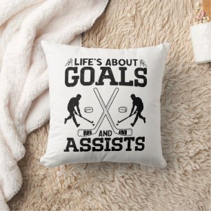 Leven gaat over doelpunten en assists Hockeyliefhe Kussen