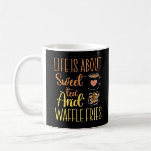 Leven gaat over zoete thee en wafelfrietjes grappi koffiemok