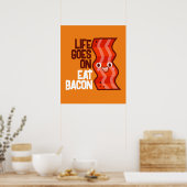 leven gaat uit van Eat Bacon Poster (Keuken)