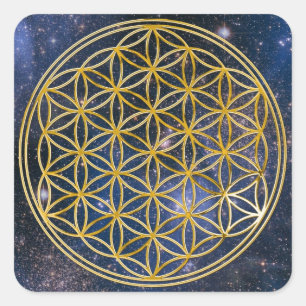 Leven - Galaxie Vierkante Sticker