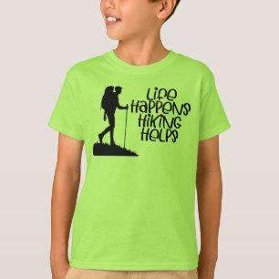 Leven Gebeurt Wandelen Helpt, Grappig Wandelen T-shirt