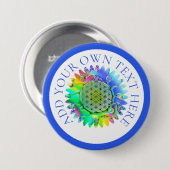 Leven - Geometrische bloesem 4 Ronde Button 7,6 Cm (Voorkant /achterkant)