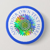 Leven - Geometrische bloesem 4 Ronde Button 7,6 Cm (Voorkant)