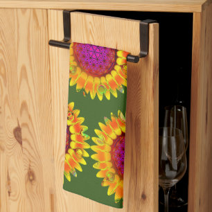 Leven - Geometrische bloesem 4 Theedoek