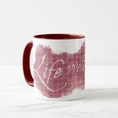 Leven goed doorgebrachte maroon-mok mok (Voorkant links)