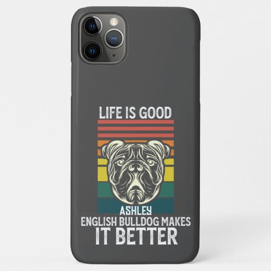 Leven Goed Met Engels Bulldog Retro  Case-Mate iPhone Case (Achterkant)