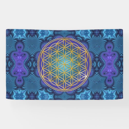 Leven - goud - fractal 1 spandoek (Horizontaal)