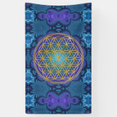 Leven - goud - fractal 1 spandoek (Verticaal)