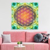 Leven - goud - fractal 2 canvas afdruk (Insitu (Woonkamer))