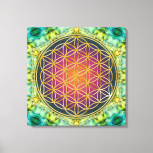 Leven - goud - fractal 2 canvas afdruk