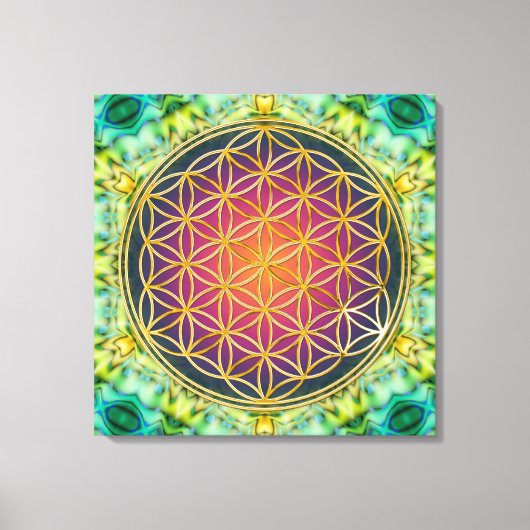 Leven - goud - fractal 2 canvas afdruk (Voorkant)
