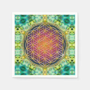 Leven - goud - fractal 2 servet