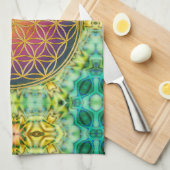 Leven - goud - fractal 2 theedoek (Quarter Fold)