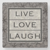 LEVEN, HOUDEN, LAUGH STENEN ONDERZETTER (Voorkant)