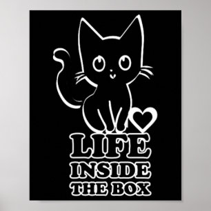 Leven in de doos - Black Kitty Cat Poster