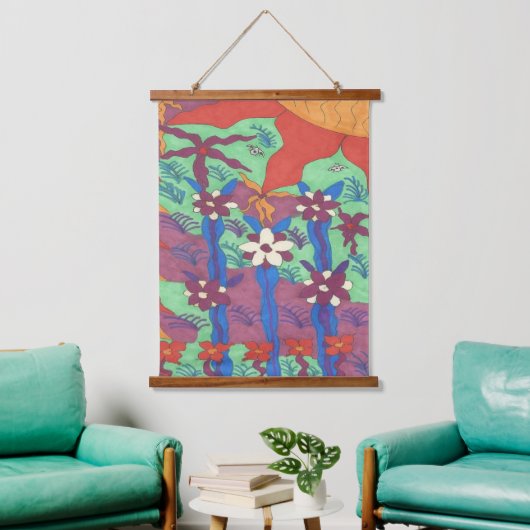 Leven in de Garden Boho Art Hangend Wandkleed (Woonkamer)