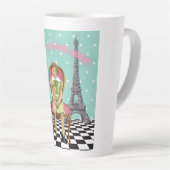 Leven in een droomwereld funky meisje latte mok (Rechterhoek)