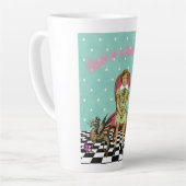 Leven in een droomwereld funky meisje latte mok (Linkerhoek)