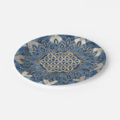 Leven in Lotus - Blauwe marmer en Parelplein Papieren Bordje (Gekanteld)