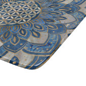 Leven in Lotus - Blauwe marmer en Parelplein Snijplank (Hoek)