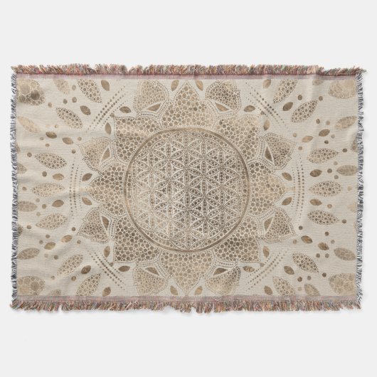 Leven in Lotus Dot Art pastelgolds Deken (Voorkant)