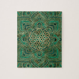 Leven in Lotus - Malachite en goud Legpuzzel