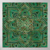 Leven in Lotus - Malachite en goud Poster (Voorkant)