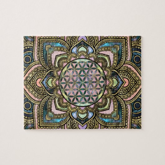 Leven in Lotus - marmer en goud Legpuzzel (Horizontaal)