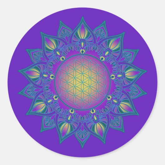 Leven - Indiaas Mandala 3 Ronde Sticker (Voorkant)