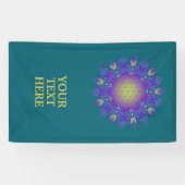 Leven - Indiaas Mandala 3 Spandoek (Horizontaal)