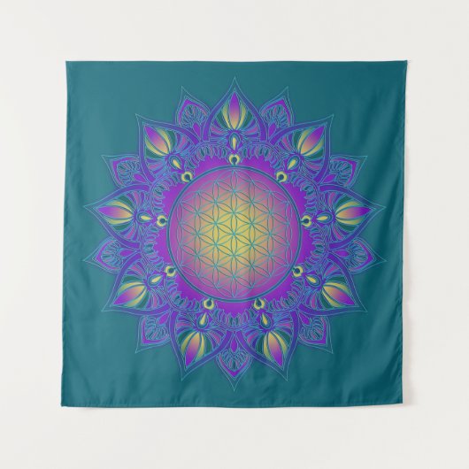 Leven - Indiaas Mandala 3 Wandkleed (Voorkant)