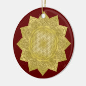 Leven - Indiaas Mandala 4 Keramisch Ornament (Links)