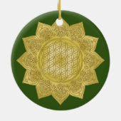 Leven - Indiaas Mandala 4 Keramisch Ornament (Achterkant)