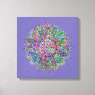 Leven - Indiaas Mandala 7c Canvas Afdruk