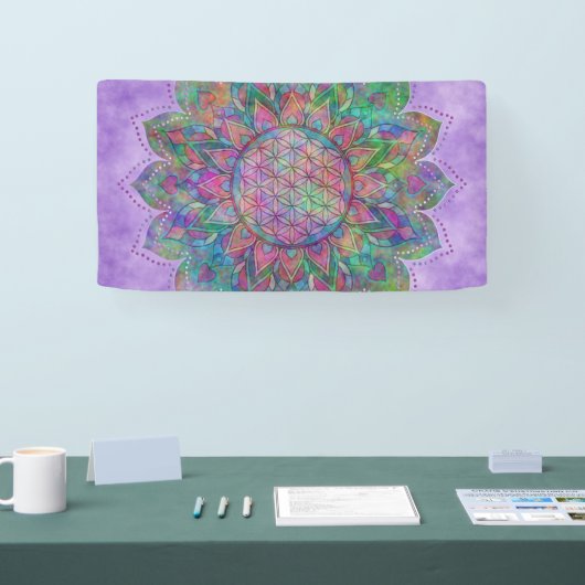 Leven - Indiaas Mandala 7c Spandoek (Beurs)